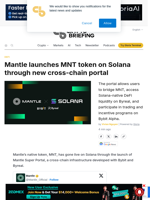 Mantle launches MNT token on Solana through new cross-chain portal