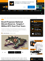 Brazil Eyes 1 Million Bitcoin For National BTC Reserve