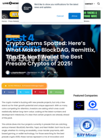 Crypto Gems Spotted: Here’s What Makes BlockDAG, Remittix, Tapzi & Next Wallet the Best Presale Cryptos of 2025! | Live Bitcoin News