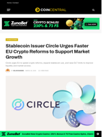 Stablecoin Issuer Circle Urges Faster EU Crypto Reforms to Support Market Growth