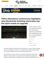 FIFA's attendance controversy highlights why blockchain ticketing advocates say the sport needs an upgrade