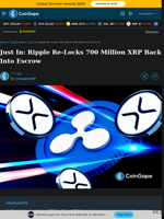 Just In: Ripple Re-Locks 700 Million XRP Back Into Escrow