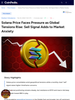Solana Price Faces Pressure as Global Tensions Rise: Sell Signal Adds to Market Anxiety
