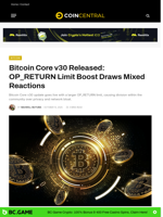 Bitcoin Core v30 Released: OP_RETURN Limit Boost Draws Mixed Reactions - CoinCentral