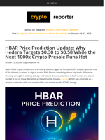 HBAR Price Prediction Update: Why Hedera Targets $0.30 to $0.58 While the Next 1000x Crypto Presale Runs Hot