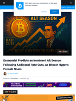 Economist Predicts Alt Season and More Rate Cuts: Bitcoin Hyper Next Crypto to Explode?