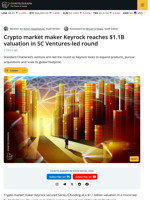 Standard Chartered Venture Arm Backs Keyrock at $1.1B Valuation