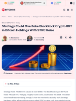Strategy to Overtake BlackRock Crypto IBIT in Bitcoin Holdings