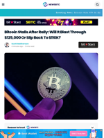 Bitcoin Stalls After Rally: Will It Blast Through $125,000 Or Slip Back To $110,000?
