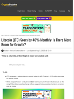 Litecoin (LTC) Soars by 40% Monthly: Is There More Room for Growth?
