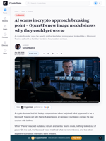 AI scams in crypto approach breaking point - OpenAI’s new image model shows why they could get worse