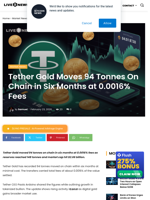 Tether Gold Moves 94 Tonnes On-Chain at Low Fees
