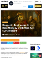 Dogecoin Took Years to List — Remittix May Do It After Just $20M Raised | Live Bitcoin News