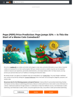 Pepe (PEPE) Price Prediction: Pepe Jumps 32% — Is This the Start of a Meme Coin Comeback? - Brave New Coin