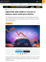 AlphaTON Adds $30M in Toncoin to Balance Sheet Amid Price Decline