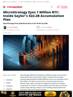 MicroStrategy Eyes 1 Million BTC: Inside Saylor's $22.2B Plan