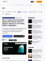 Non-crypto Assets Trading Makes Up Nearly 40% of Bitget’s Volume in Q1 2026, Report Highlights – Press release Bitcoin News