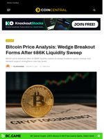 Bitcoin Price Analysis: Wedge Breakout Forms After $86K Liquidity Sweep