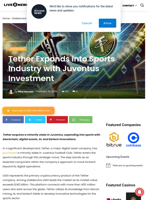 Tether Expands into Sports Industry with Juventus Investment | Live Bitcoin News
