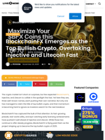 BlockchainFX Emerges as the Top Bullish Crypto, Overtaking Injective and Litecoin Fast | Live Bitcoin News