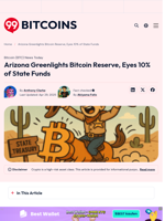 Arizona Bitcoin Reserve Approved: State to Allocate 10% to Crypto