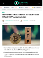 Harvard Leads Universities in Bitcoin ETF Accumulation
