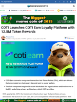 COTI Launches COTI Earn Loyalty Platform with 12.5M Token Rewards - TheNewsCrypto
