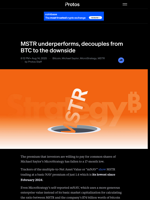 MSTR underperforms, decouples from BTC to the downside