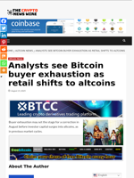 Analysts see Bitcoin buyer exhaustion as retail shifts to altcoins - The Crypto News Wire
