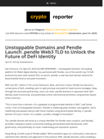 Unstoppable Domains and Pendle Launch .pendle Web3 TLD to Unlock the Future of DeFi Identity