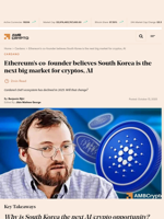 Ethereum's co-founder believes South Korea is the next big market for cryptos, AI - AMBCrypto