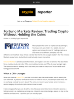Fortuno Markets Review: Trading Crypto Without Holding the Coins
