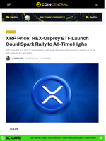 XRP Price: REX-Osprey ETF Launch Could Spark Rally to All-Time Highs - CoinCentral