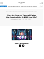There Are 5 Cryptos That Could Deliver Life Changing Gains By 2025. Read Why?
