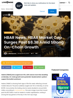 HBAR News: HBAR Market Cap Surges Past $8.3B Amid Strong On-Chain Growth | Live Bitcoin News