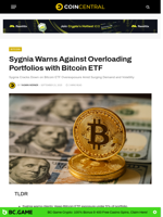 Sygnia Warns Against Overloading Portfolios with Bitcoin ETF