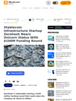 Stablecoin Infrastructure Startup Zerohash Nears Unicorn Status With $100M Funding Round – Crypto News Bitcoin News