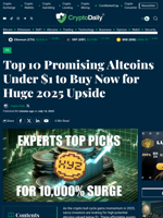Top 10 Promising Altcoins Under $1 to Buy Now for Huge 2025 Upside - Crypto Daily