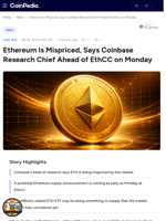Ethereum Is Mispriced, Says Coinbase Research Chief Ahead of EthCC on Monday