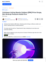 Caldera (ERA) Goes Live on Coinbase: What You Need to Know