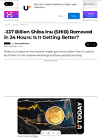 -337 Billion Shiba Inu (SHIB) Removed in 24 Hours: Is It Getting Better? - U.Today