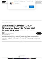 Bitmine Now Controls 4.21% of Ethereum's Supply to Power Wall Street's AI Nodes - U.Today