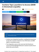 Cardano Taps LayerZero to Access $80B in Omnichain Liquidity