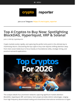 Top 4 Cryptos to Buy Now: Spotlighting BlockDAG, Hyperliquid, XRP & Solana!