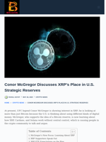 Conor McGregor Discusses XRP’s Place In U.S. Strategic Reserves - Bitcoinik