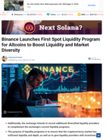 Binance Launches First Spot Liquidity Program for Altcoins to Boost Liquidity and Market Diversity - TheNewsCrypto