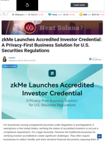 zkMe Launches Accredited Investor Credential: A Privacy-First Business Solution for U.S. Securities Regulations - TheNewsCrypto