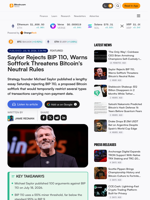 Saylor Rejects BIP 110, Warns Softfork Threatens Bitcoin's Neutral Rules