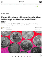 These Altcoins Are Recovering the Most Following Last Week's Crash: Here's Why - Decrypt