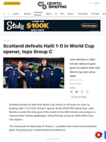 Scotland defeats Haiti 1-0 in World Cup opener, tops Group C
